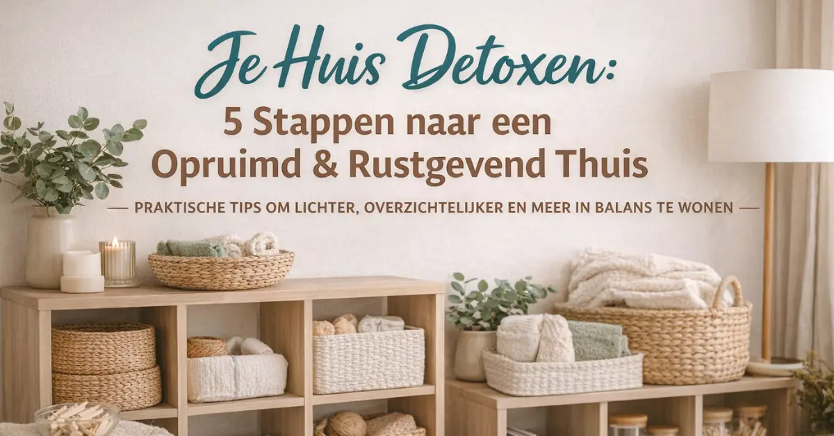 Je huis detoxen: 5 zachte stappen naar meer rust, minder rommel en een lichter thuis