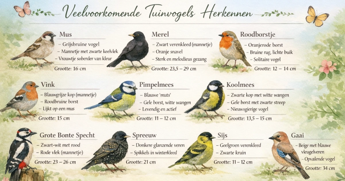 Vogels herkennen in je tuin: zo weet je eindelijk wie er langskomt (met tips en foto’s)