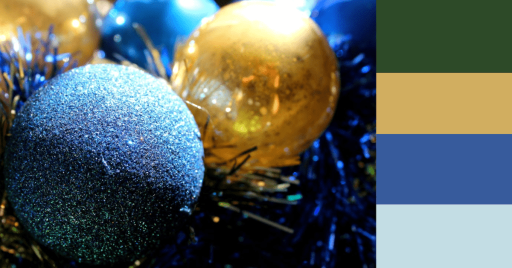 EvenDelen.be Kerstboom Kleurenpalet Blauw Goud