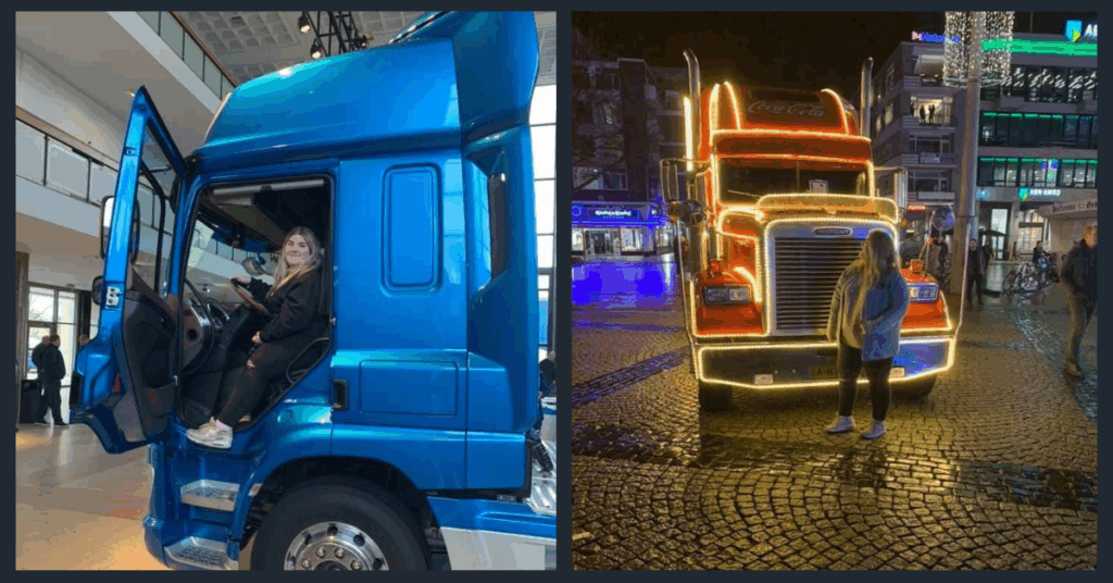 Vrouwelijke vrachtwagenchauffeur