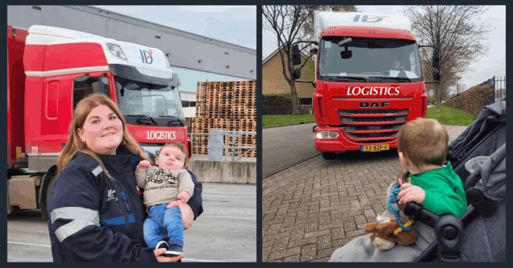 Vrouwelijke vrachtwagenchauffeur en moederschap